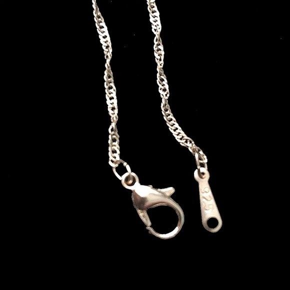 3-D Heart of Glass Pendant Necklace Exotic Jade Water Wave Gold Plate Chain - Picture 5 of 9